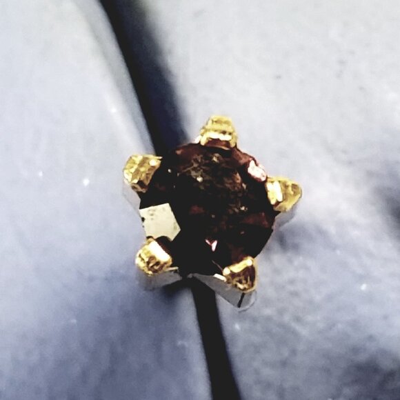 Swarovski Crystal Element - Gold Overlay Purple Stone "Tiny" Stud Earrings - Picture 8 of 11